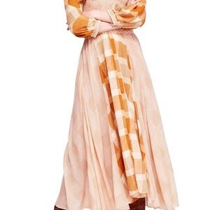 Free Peolle Plaid cotton blend Maxi Dress